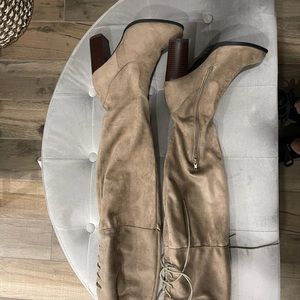 Tan over the knee boots